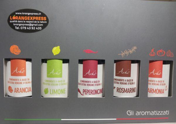 Huile d'olive extra vierge aromatisée Sicilien carton 5x100ml